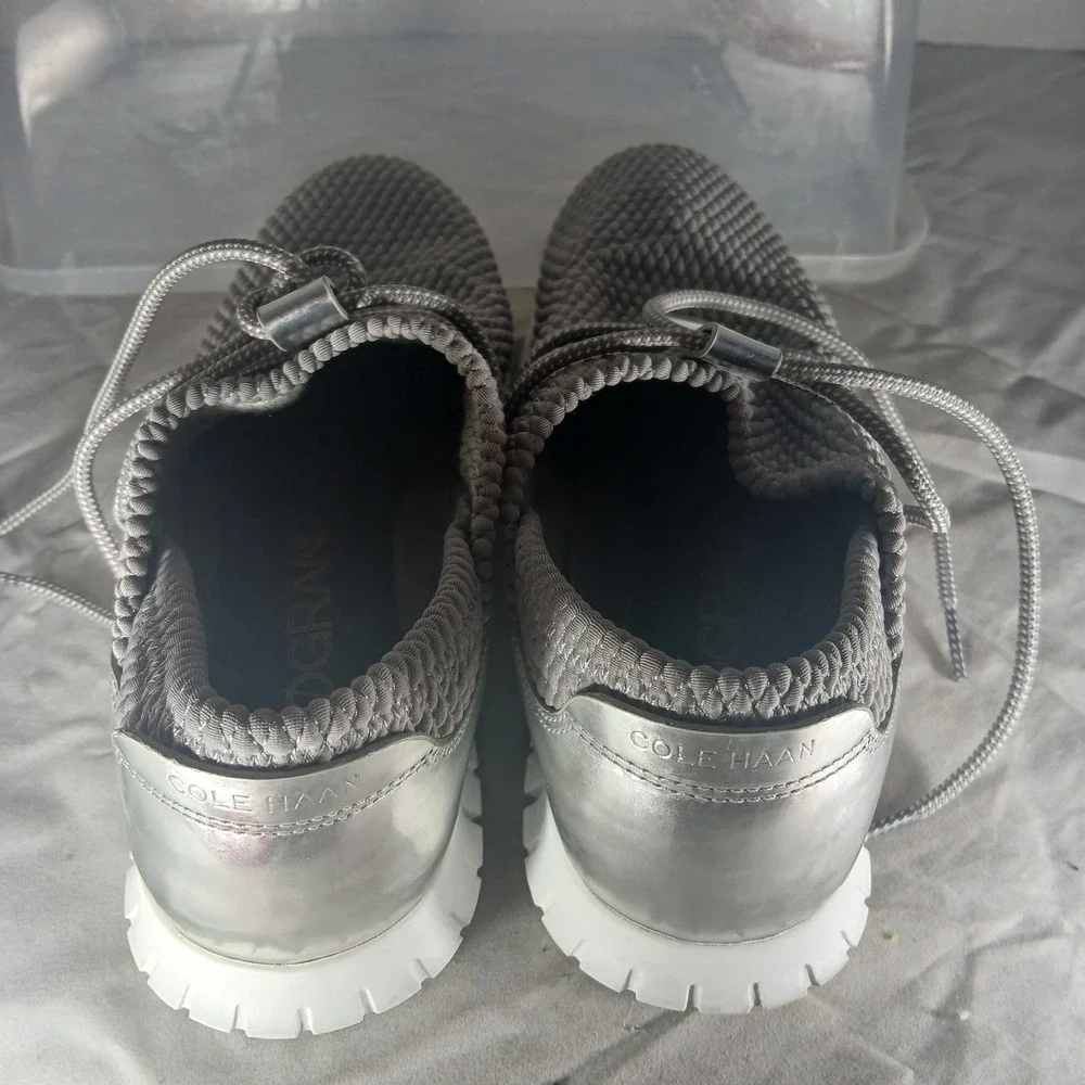Cole Haan Zerogrand Grey Silver Mesh Sneakers Women's Size 8B Athletic‎ Shoes